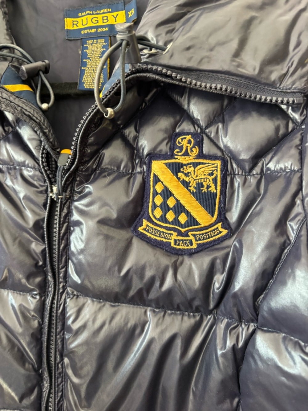 Vintage Ralph Lauren navy Rugby Puffer Jacket XS - Picture 3 of 11